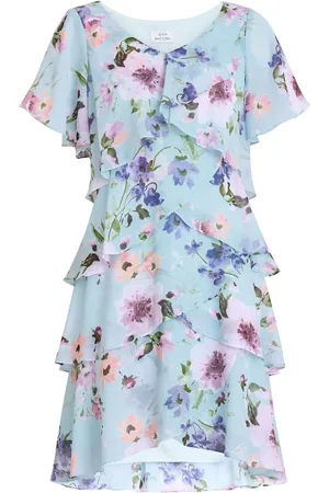 Gina Bacconi Blue Cynthia Floral Tier Dress38