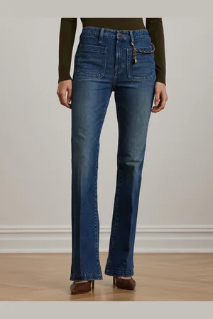 Ralph Lauren Chain Trim High Rise Flare Denim Jeans40