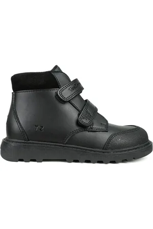 Toezone Levi Boys Rip Tape Black Ankle Boots with Toe BumperEU 28 (UK 10)