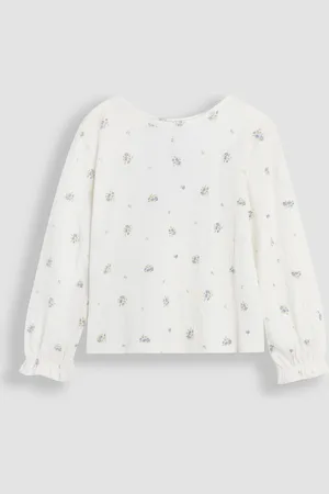 JoJo Maman Bébé Frill Cuff Top6-7 lat