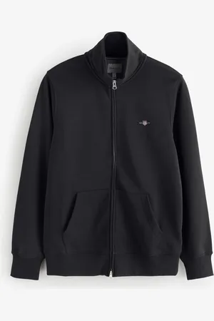 GANT Regular-Fit Shield Logo Full Zip Black SweatshirtM