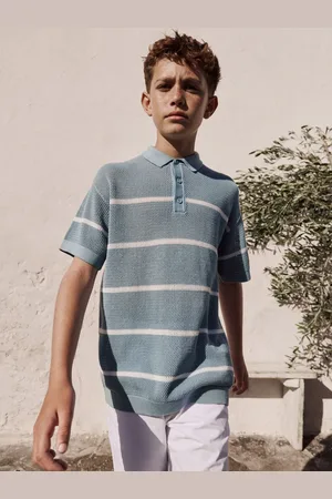 Next 100% Cotton Short Sleeve Stripe Knitted Polo Shirt (3-16yrs)7 lat (122 cm)