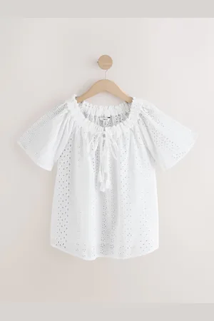 Next Short Sleeve Tie Neck Bardot TopEU 36 (UK 8)