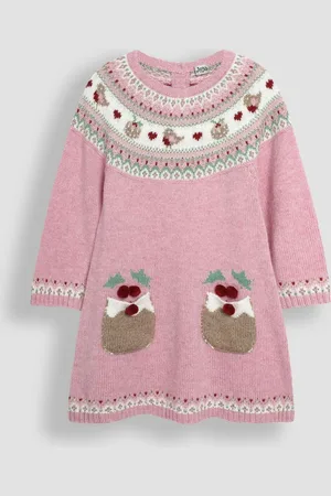 JoJo Maman Bébé Christmas Fair Isle Knitted Dress5