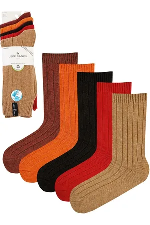 Jeff Banks Chunky Knit Rib Boot Socks 5 PackJeden