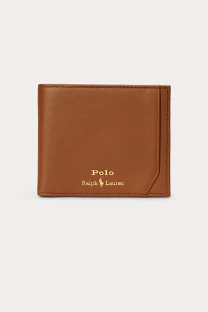 Ralph Lauren Smooth Leather Billfold Logo Walletonesize