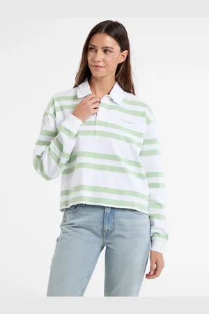 Guess Stripe Long Sleeve Rugby 100% Cotton Polo ShirtXS