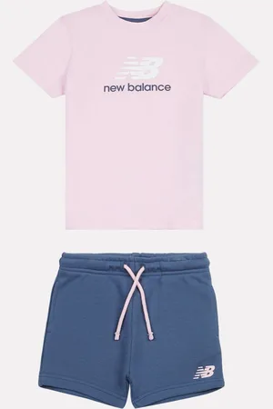 New Balance Kids 100% Cotton T-Shirt And French Terry Shorts Set110116 cm