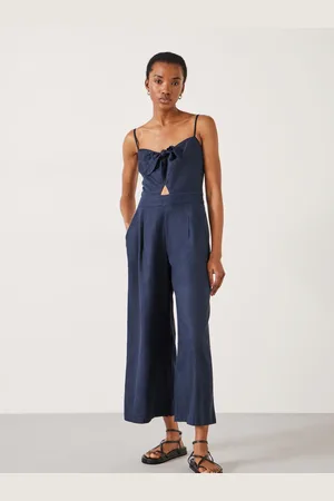 Hush Puppies Chloe Tie Front Linen Blend Jumpsuit34