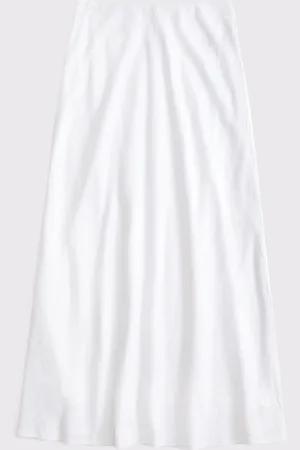 Abercrombie & Fitch Linen Blend Bias Cut Maxi SkirtXL