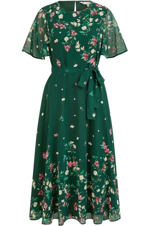 Yumi Daisy Mirror Placement Skater Dress With Angel Sleeves36