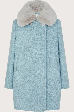Monsoon Faux Fur Collar Boucle Coat9