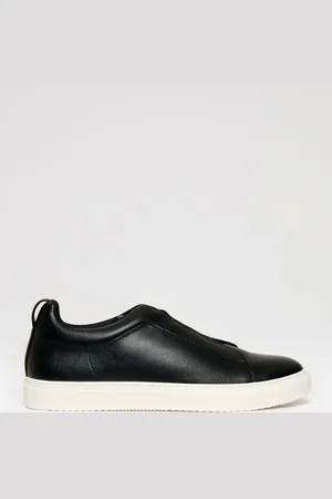 Threadbare Faux Leather Elastic Lace Slip On Trainersuk10eu44
