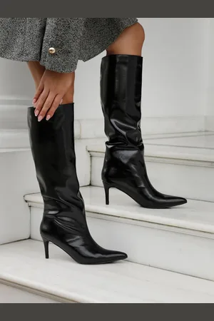 Linzi Onyx Pull On High Leg Heeled BootsEU 40 (UK 7)