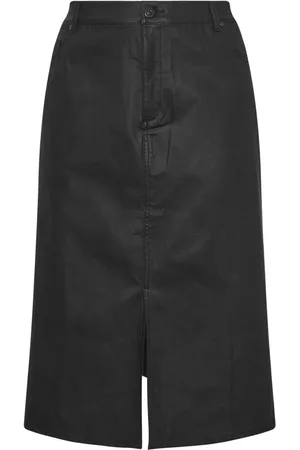 Evans PU Coated Bengaline Black Skirt48