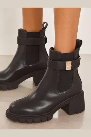 Lipsy London Low Block Casual Chunky Chelsea Faux Leather Ankle BootsEU 38 (UK 5)
