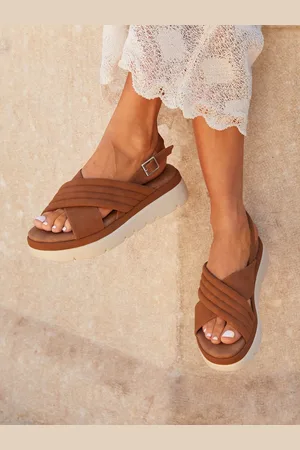 Linzi Shae Padded Crossover Flatform Sandalseu39