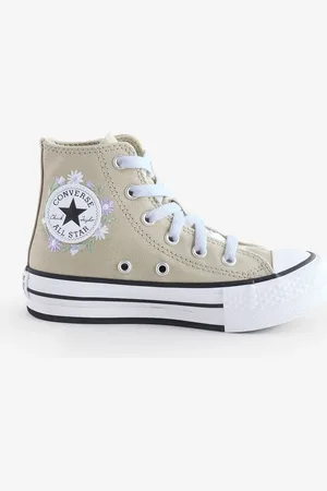 Converse Junior Chuck Taylor Floral Print Embroidered EVA Lift Trainersuk2eu345