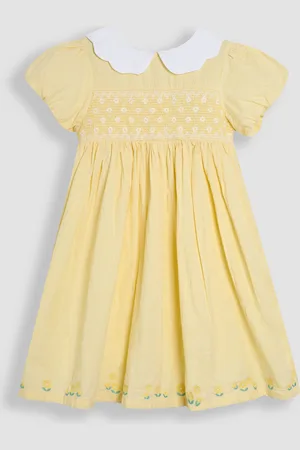 JoJo Maman Bébé Bud Floral Print Embroidered Smocked Party Dress6268 cm