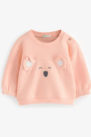 Benetton Baby Crew Neck Pink Print 100% Cotton Sweatshirt3