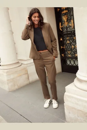 Next Tailored Straight Trousers With Wool38 R