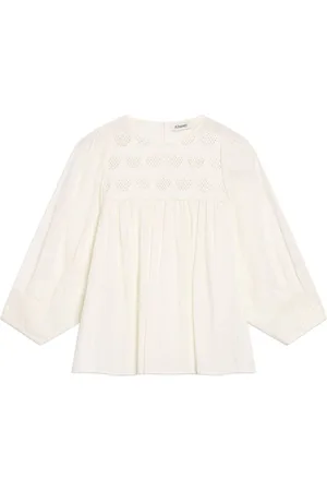 Albaray Cream Embroidered 100% Cotton Yoke Top38