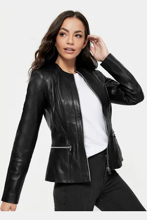 Urban Code Collarless Leather Jacket36