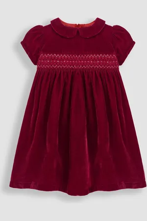 JoJo Maman Bébé Smocked Velvet Party Dress6