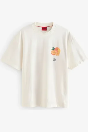 HUGO BOSS Pomarańczowa koszulka z logo, 100% bawełnaX-Large