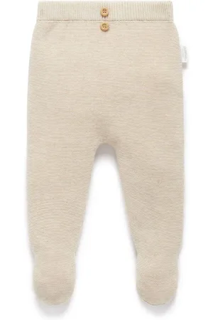Purebaby Textured Knit Footed 100% Cotton LeggingsNoworodek