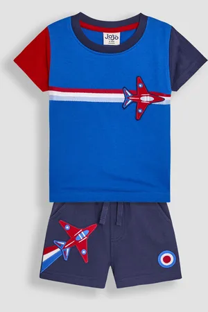 JoJo Maman Bébé 100% Cotton 2-Piece Red Arrows T-Shirt And Shorts Set8692 cm