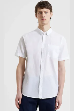 French Connection Linen Long Sleeve White ShirtL