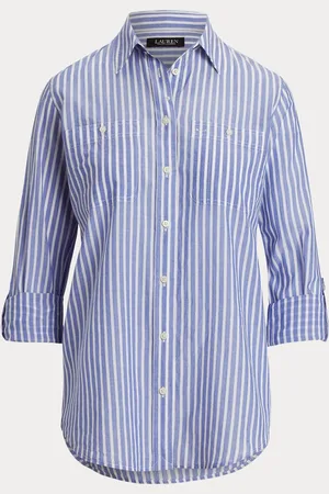Ralph Lauren Blue Rimnah Stripe Pocket Detail ShirtM