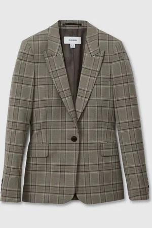 Reiss Tamy Checked Slim Fit Suit Blazer34