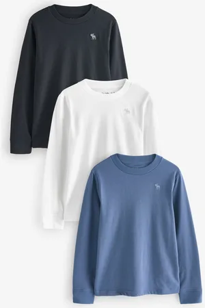 Abercrombie & Fitch Blue Essential Icon Logo Long Sleeves T-Shirt 3 Pack13