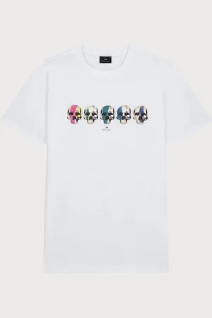 Paul Smith Regular Fit Graphic 100% Organic Cotton White T-ShirtS