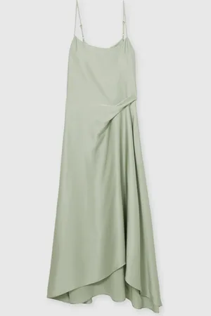 Reiss Zoey Satin Drape Detail Slip Dress36