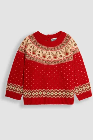 JoJo Maman Bébé Dzianinowy sweter świąteczny z motywem renifera, ze skandynawskim wzorem2