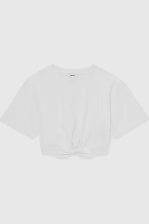 Reiss Tyla Cotton Tie-Front Cropped T-Shirt128134 cm
