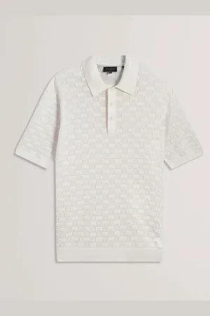 Ted Baker Waterby Short Sleeve Textured Silk Polo ShirtXS