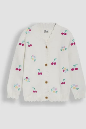 JoJo Maman Bébé Embroidered V-Neck Cardigan116122 cm