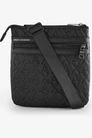 Armani Exchange Embroidered Print Messenger Black Bagonesize