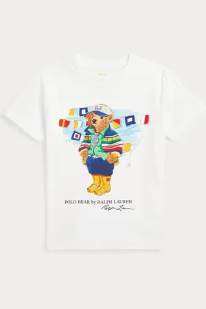 Ralph Lauren Boys Polo Bear 100% Cotton White Jersey T-Shirt10 lat (140 cm)