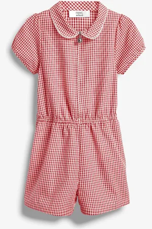 Next Kombinezon szkolny w kratkę Gingham z zamkiem z przodu i dużą zawartością bawełny (3-14 lat)5 lat (110 cm)