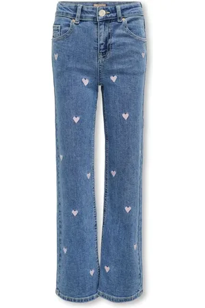 ONLY Blue Wide Leg Heart Print Jeans9 lat (134 cm)