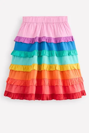 Boden Ruffle 100% Cotton Midi Skirt146152 cm