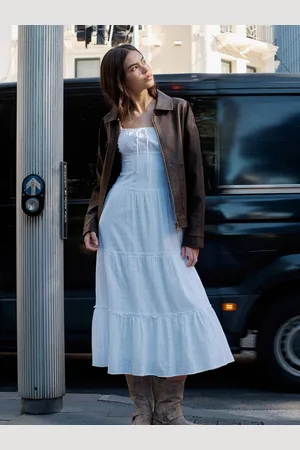 Cotton On Gingham Aria Corset Detail Maxi 100% Cotton DressEU 42 (UK 14)