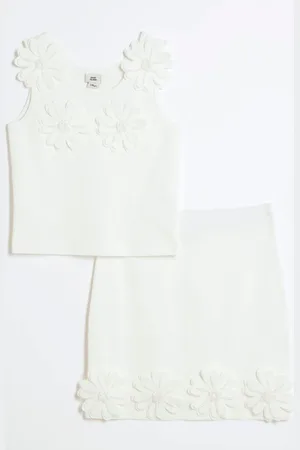 River Island Girls 3D Flower Skirt Set110116 cm