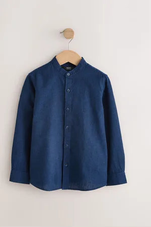 Next Grandad Collar Linen Mix Long Sleeve Shirt (3-16yrs)11 lat (146 cm)