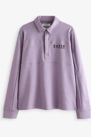 Ted Baker Purple Long Sleeve 100% Cotton Polo Shirt13 lat (158 cm)